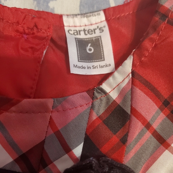 Carter's Girls Holiday Christmas Plaid Dress 6 - Picture 4 of 5